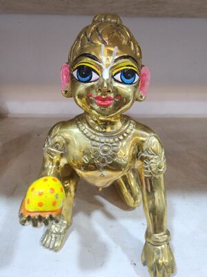 7inch/18cm 3 metal  laddu gopal deity , vrindavan bal gopal , baby krishna , lord krishna in little form , baby krishna, 8no laddu gopal