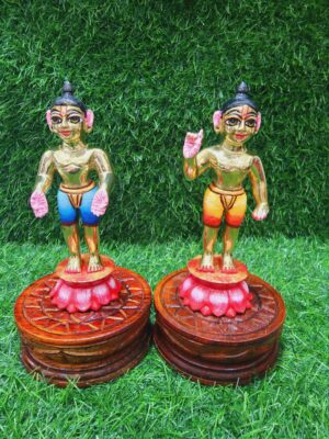 6inch/15cm  3 metal gaur gadadhar, two deity in panchtattva , solid panchtatva statue from vrindavan 3 kg , dress avaialabel ,