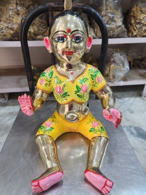 20231109_114646 15inch/38cm big size lali , radha rani full body painted in vrindavan , pure brass radha rani murti , radha statue from vrindavan