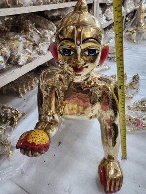 20240206_195013 Large 19Inch/48cm Brass Laddu Gopal Statue . hindu god , Vrindavan Made 19 inch Laddu Gopal Brass Idol 48cm Unique ,baby krishna , lala