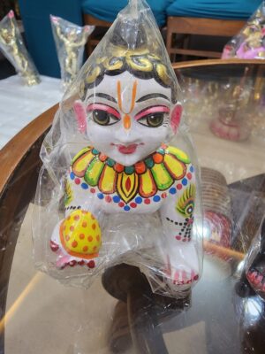 20240213_105952 5inch brass white laddu gopal deity , vrindavan bal gopal , baby krishna , lord krishna in little form , baby krishna gopal