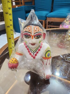 20240213_110453 6inch/15cm brass white laddu gopal deity , vrindavan bal gopal , baby krishna , lord krishna in little form , baby krishna gopal