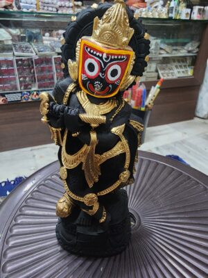 20240226_201858 Jagannath Krishna Dual Idol – 9-Inch Handmade Two-in-One Murti, Perfect for Puja & Decor Upper Face Jagannath, Lower Face Krishna, Unique