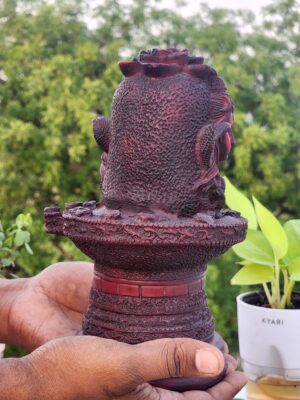 20240406_175935 10inch/26cm coconut wood shiva statue with five face showing , home decor , show piece , religious gift , hare krishna ,mahadev decor