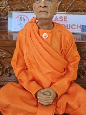 20241024_094424 10inch/25cm Shrila Prabhupad Statue Marble Dust Fiber Idol,with teak wood sinhasan Temple & Spiritual Decor, Marble Dust prabhupad ,
