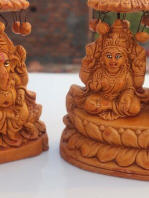 5inch ganesh laxmi murti , clay murti of laxmi ganesh , diwali home pooja , daily pooja ganesh bhagvan laxmi mata statue soil , mitti ganesh