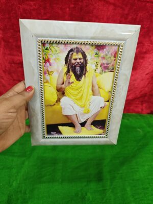 Premanand Maharaj Photo Frame | Shri Hit Premanand Govind Sharan Ji Maharaj Frame | Wooden Glass Photo Frame | Vrindavan Gift