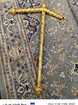 IMG_20260527_180741 24Inch/2feet Brass Samvartika Hal Handmade Vrindavan Plough of Balram Ji Gold Polish Halayudh Temple Seva Decorative Item