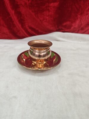 IMG_20260704_162135 2.5inch copper lota with 5inch copper plate for pooja ,havan item , necessary ritual thing , religious copper item