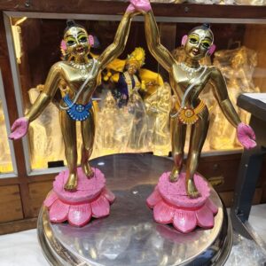 11.5 Inch Panchdhatu Gaura Nitai Statue Pair | Chaitanya Mahaprabhu Nityananda Vigraha | Murti Gour nitay Murti ,gaur nitai , goura nitai