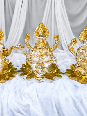 IMG_2265-Photoroom ganesh laxmi sarswati , individual or all buy , 24 crt gold plated with 99 percent silver laxmi statue , ganesh statue , laxmi ganesh pair