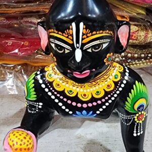 7inch/18cm  brass black  laddu gopal deity , vrindavan bal gopal , baby krishna , lord krishna in little form , baby krishna gopal