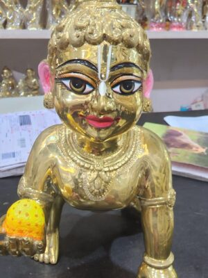 il_fullxfull.5345258931_n7sf 11inch/12 no solid Brass Laddu Gopal Statue Finish, Vrindavan Made 12 No. Laddu Gopal Brass Idol , vrindavan bal gopal , baby krishna