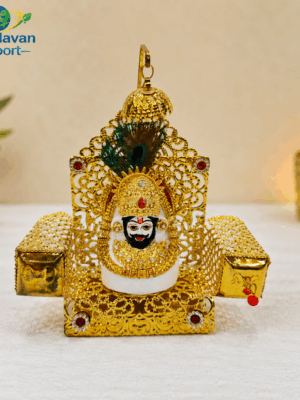 232b207d-fbca-46e1-b116-2655d18e50ae Khatu Shyam Ji Idol 24K Gold Plated | Shyam Baba Barbarik Statue | Khatu Naresh Singhasan | Hindu Religious Gift for Devotee