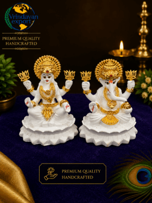 41576fb6-cdc2-4b1a-80b1-356da11666e2 Lakshmi Ganesha Idol Set 24K Gold Plated | 3 Inch Laxmi Ganesh Statue | Diwali Puja Murti | Hindu Mandir Decor | Gift Box