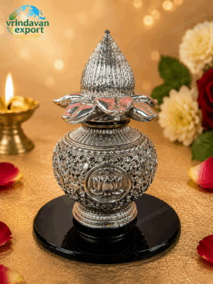 7fd66984-5d8a-404a-8667-435efaa369ab Silver Plated Kalash with Coconut | Hindu Pooja Kalash | Decorative Mangal Kalash | Indian Wedding Gift | Housewarming Spiritual