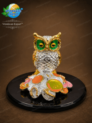 9afa81dd-368a-4387-8ba2-a9e8a00c35d7 Owl Statue 24K Gold Plated 999 Silver Plated, Feng Shui Lucky Owl Figurine, Wealth Money Decor, Premium Velvet Box, Diwali Gift