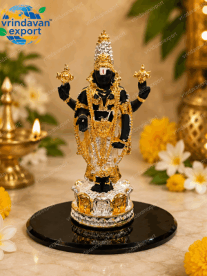 bfbcc6cf-ce9c-46a6-b722-3861bb7e83d1 Lord Venkateswara Balaji Idol 24K Gold 999 Silver Plated | Tirupati Balaji Statue | Vishnu Murti | Hindu God Gift | Pooja Decor